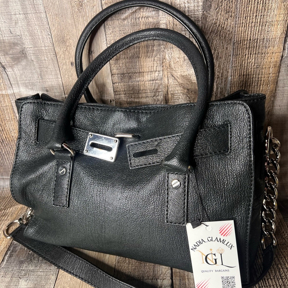 Michael Kors black soft leather Hamilton Satchel Handbag - Picture 9 of 15
